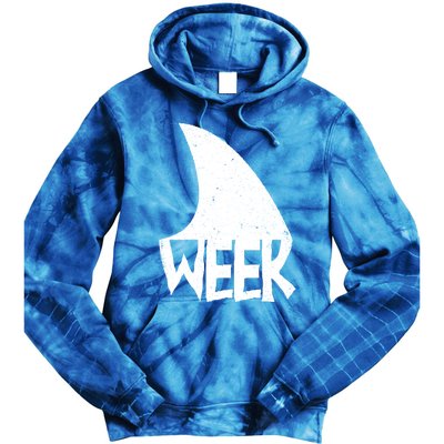 Shark Fin Art Simple Week 2024 Design For Ocean Sharks Lover Gift Tie Dye Hoodie