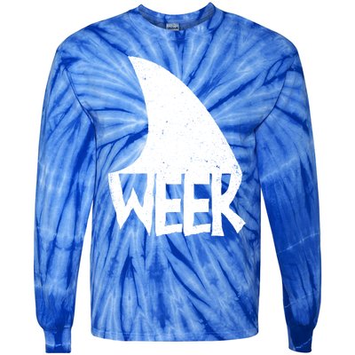 Shark Fin Art Simple Week 2024 Design For Ocean Sharks Lover Gift Tie-Dye Long Sleeve Shirt