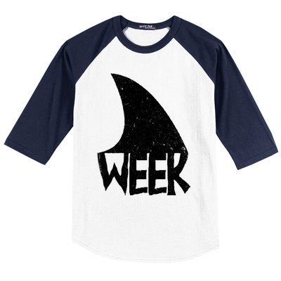 Shark Fin Art Simple Week 2024 Design For Ocean Sharks Lover Gift Baseball Sleeve Shirt