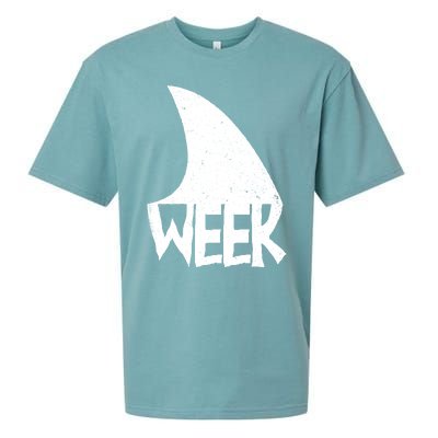 Shark Fin Art Simple Week 2024 Design For Ocean Sharks Lover Gift Sueded Cloud Jersey T-Shirt