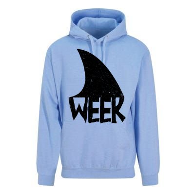 Shark Fin Art Simple Week 2024 Design For Ocean Sharks Lover Gift Unisex Surf Hoodie