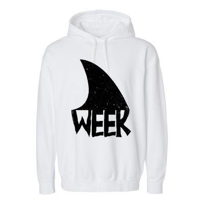 Shark Fin Art Simple Week 2024 Design For Ocean Sharks Lover Gift Garment-Dyed Fleece Hoodie