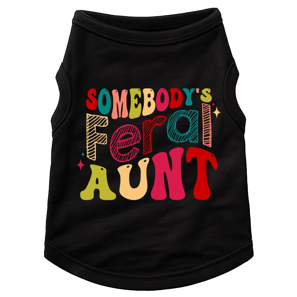 Somebody's Feral Aunt Groovy Mothers' Day Mom Aunt Doggie Tank