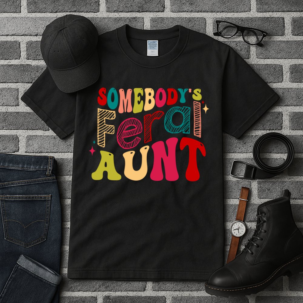 Somebody's Feral Aunt Groovy Mothers' Day Mom Aunt Tall T-Shirt