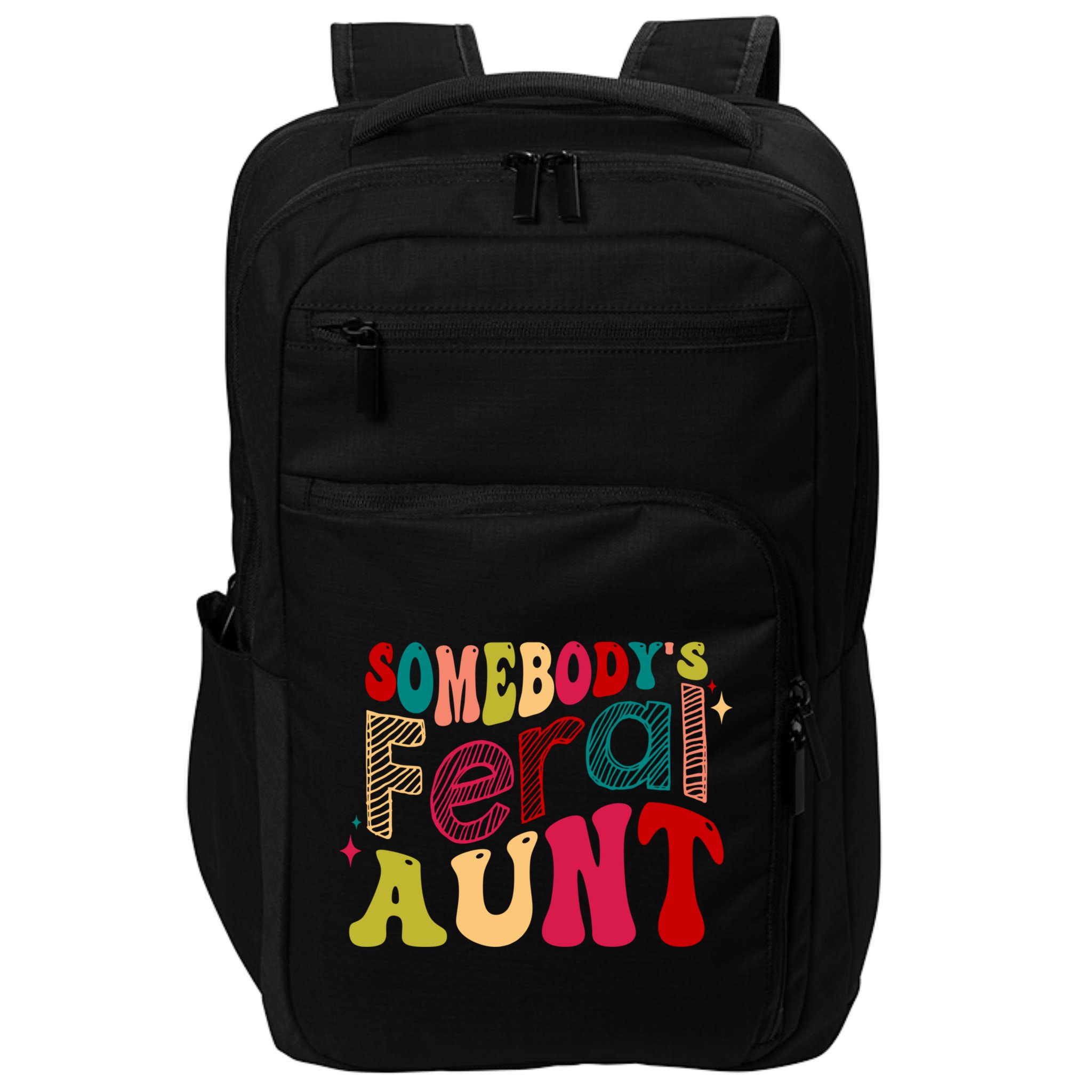 Somebody's Feral Aunt Groovy Mothers' Day Mom Aunt Impact Tech Backpack