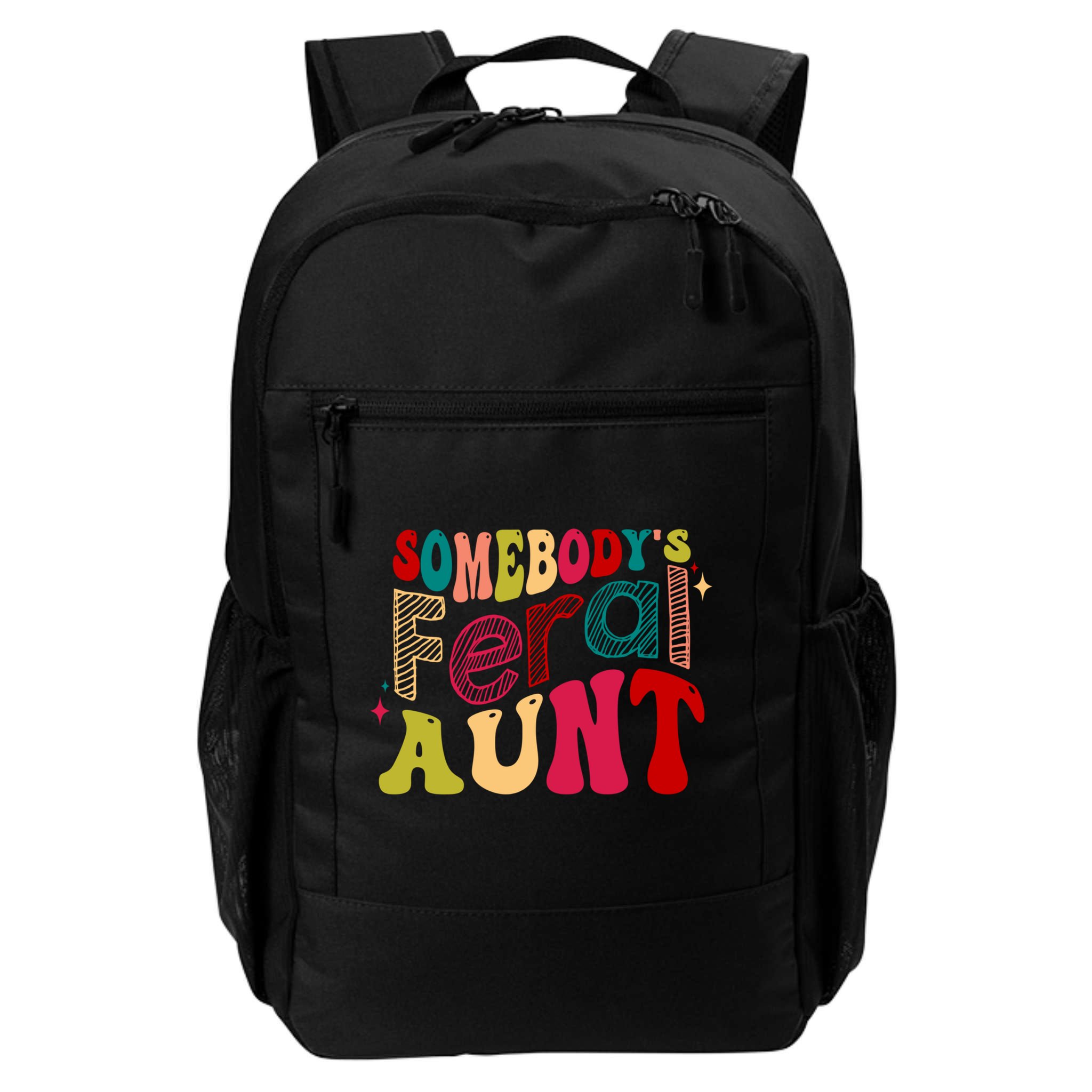 Somebody's Feral Aunt Groovy Mothers' Day Mom Aunt Backpack
