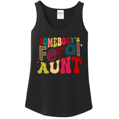 Somebody's Feral Aunt Groovy Mothers' Day Mom Aunt Ladies Essential Tank