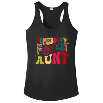 Somebody's Feral Aunt Groovy Mothers' Day Mom Aunt Ladies PosiCharge Competitor Racerback Tank