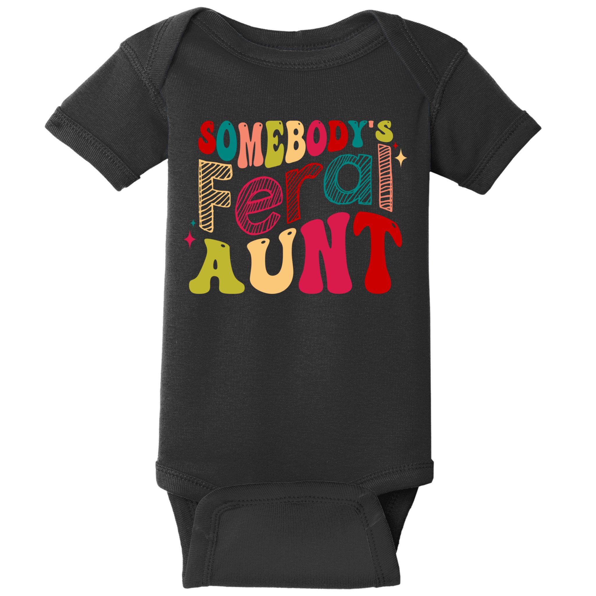 Somebody's Feral Aunt Groovy Mothers' Day Mom Aunt Baby Bodysuit