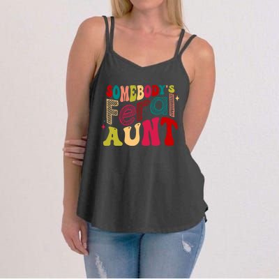 Somebody's Feral Aunt Groovy Mothers' Day Mom Aunt Women's Strappy Tank