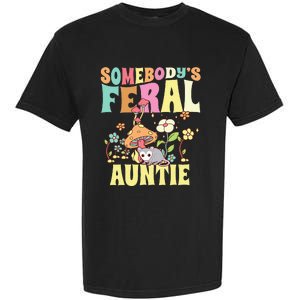 Somebody's Feral Auntie Opossum Wild Aunt Groovy Mushroom  Garment-Dyed Heavyweight T-Shirt