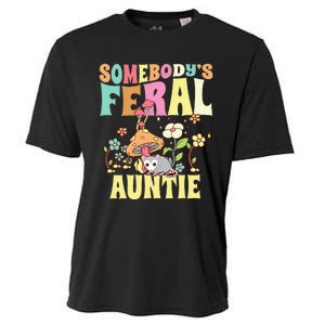 Somebody's Feral Auntie Opossum Wild Aunt Groovy Mushroom  Cooling Performance Crew T-Shirt