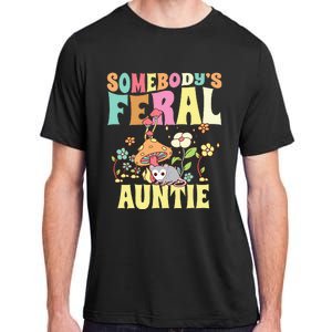 Somebody's Feral Auntie Opossum Wild Aunt Groovy Mushroom  Adult ChromaSoft Performance T-Shirt