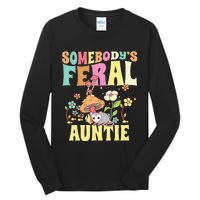 Somebody's Feral Auntie Opossum Wild Aunt Groovy Mushroom  Tall Long Sleeve T-Shirt