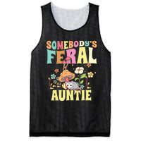 Somebody's Feral Auntie Opossum Wild Aunt Groovy Mushroom  Mesh Reversible Basketball Jersey Tank