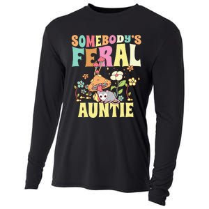 Somebody's Feral Auntie Opossum Wild Aunt Groovy Mushroom  Cooling Performance Long Sleeve Crew