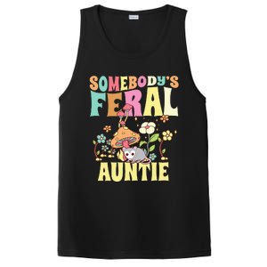 Somebody's Feral Auntie Opossum Wild Aunt Groovy Mushroom  PosiCharge Competitor Tank