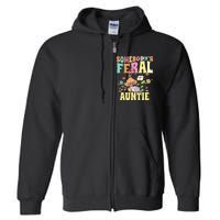 Somebody's Feral Auntie Opossum Wild Aunt Groovy Mushroom  Full Zip Hoodie