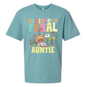 Somebody's Feral Auntie Opossum Wild Aunt Groovy Mushroom  Sueded Cloud Jersey T-Shirt