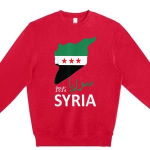 Syria Flag Apparel Free Syria Flag Premium Crewneck Sweatshirt