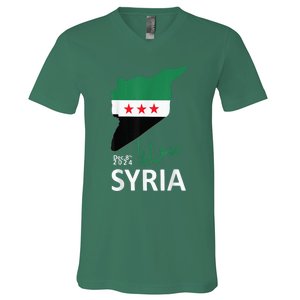 Syria Flag Apparel Free Syria Flag V-Neck T-Shirt