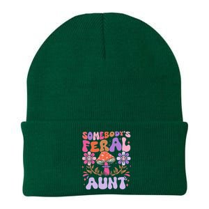 Somebody's Feral Aunt Groovy For Cool Aunt Gift For Aunt Knit Cap Winter Beanie