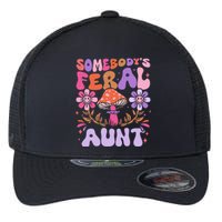 Somebody's Feral Aunt Groovy For Cool Aunt Gift For Aunt Flexfit Unipanel Trucker Cap