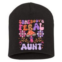 Somebody's Feral Aunt Groovy For Cool Aunt Gift For Aunt Short Acrylic Beanie