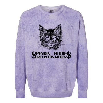 Spend Fiddie And Pettin Kitties Animals Dark Clothing Cat Colorblast Crewneck Sweatshirt