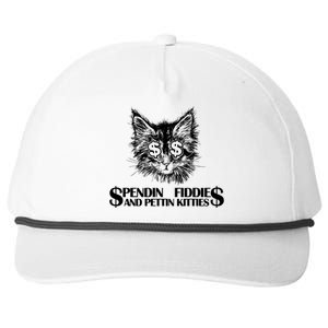 Spend Fiddie And Pettin Kitties Animals Dark Clothing Cat Snapback Five-Panel Rope Hat