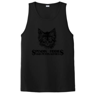 Spend Fiddie And Pettin Kitties Animals Dark Clothing Cat PosiCharge Competitor Tank