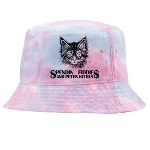 Spend Fiddie And Pettin Kitties Animals Dark Clothing Cat Tie-Dyed Bucket Hat