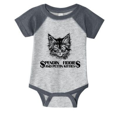 Spend Fiddie And Pettin Kitties Animals Dark Clothing Cat Infant Baby Jersey Bodysuit