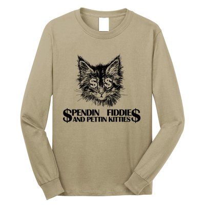 Spend Fiddie And Pettin Kitties Animals Dark Clothing Cat Long Sleeve Shirt