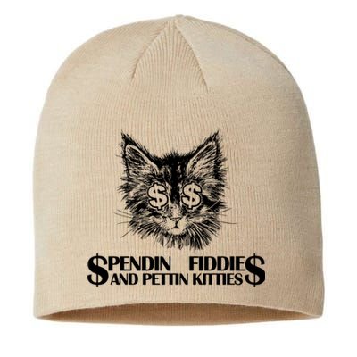 Spend Fiddie And Pettin Kitties Animals Dark Clothing Cat Sustainable Beanie