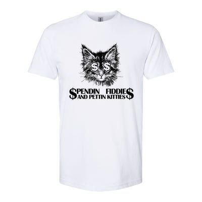 Spend Fiddie And Pettin Kitties Animals Dark Clothing Cat Softstyle CVC T-Shirt