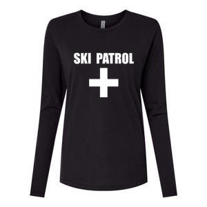 Skiing First Aid Winter Ski Patrol Womens Cotton Relaxed Long Sleeve T-Shirt