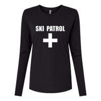 Skiing First Aid Winter Ski Patrol Womens Cotton Relaxed Long Sleeve T-Shirt