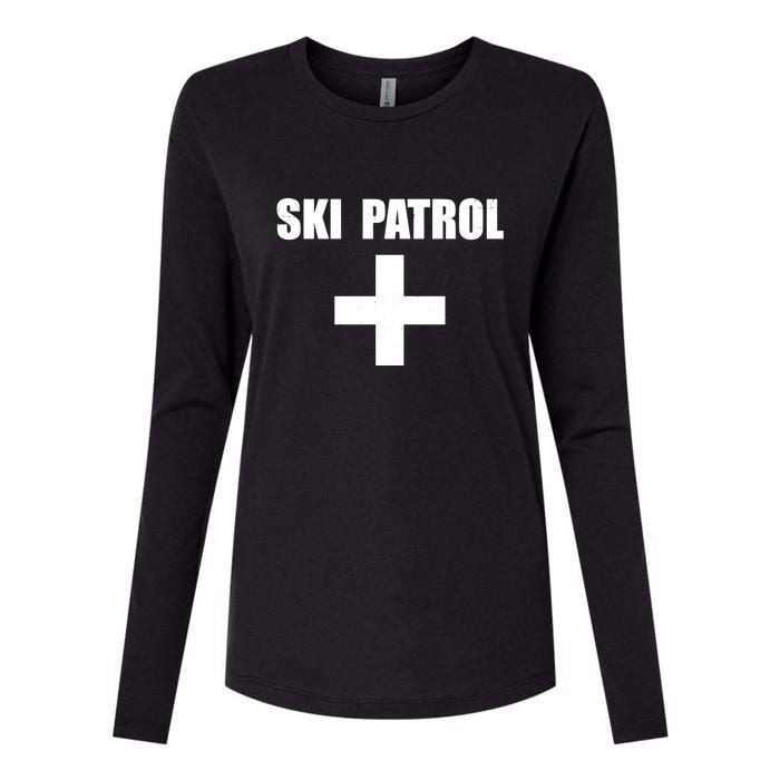 Skiing First Aid Winter Ski Patrol Womens Cotton Relaxed Long Sleeve T-Shirt