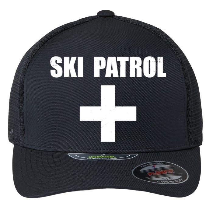 Skiing First Aid Winter Ski Patrol Flexfit Unipanel Trucker Cap