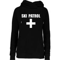 Skiing First Aid Winter Ski Patrol Womens Funnel Neck Pullover Hood