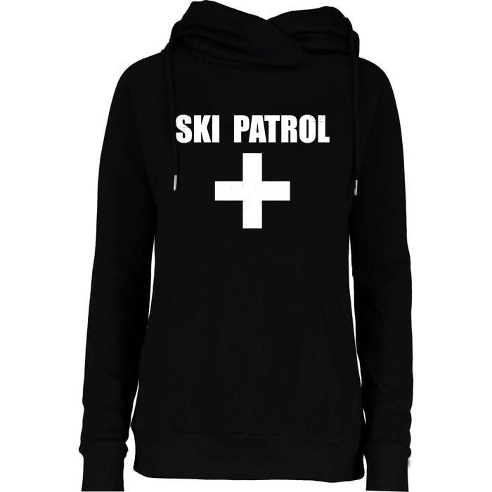 Skiing First Aid Winter Ski Patrol Womens Funnel Neck Pullover Hood