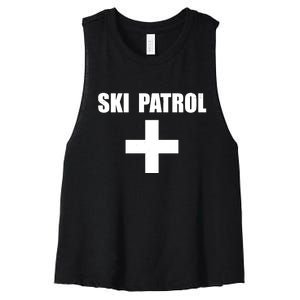 Skiing First Aid Winter Ski Patrol Women's Racerback Cropped Tank