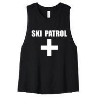 Skiing First Aid Winter Ski Patrol Women's Racerback Cropped Tank