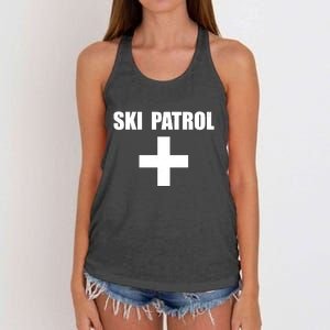 Skiing First Aid Winter Ski Patrol Women's Knotted Racerback Tank