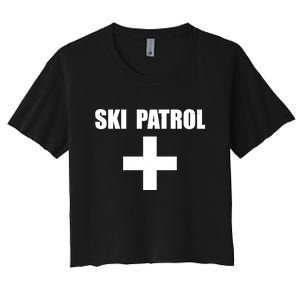 Skiing First Aid Winter Ski Patrol Women's Crop Top Tee