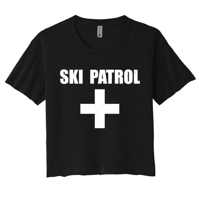 Skiing First Aid Winter Ski Patrol Women's Crop Top Tee