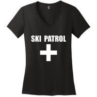 Skiing First Aid Winter Ski Patrol Women's V-Neck T-Shirt