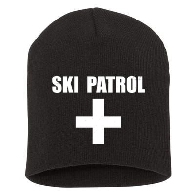 Skiing First Aid Winter Ski Patrol Short Acrylic Beanie