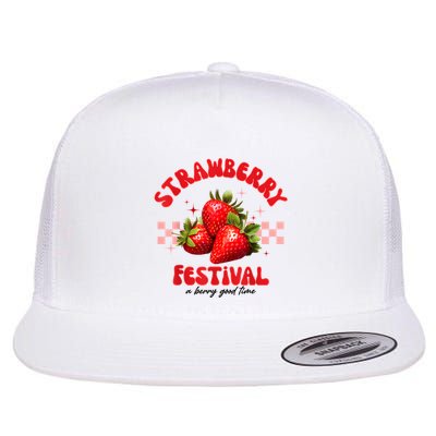 Strawberry Festival A Berry Good Time Strawberries Season Flat Bill Trucker Hat